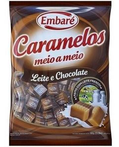Bala Embare Caramelo Meio A Meio Leite/Chocolate 660g