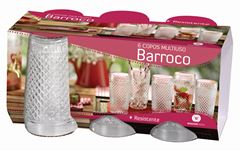Jogo Copo Vidro Wheaton Barroco 320ml