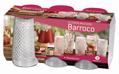 Jogo Copo De Vidro Wheaton Barroco 320ml