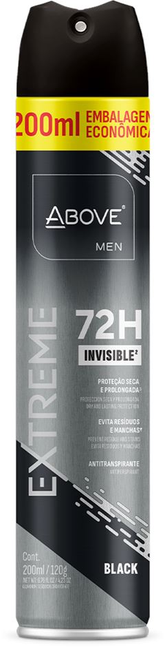 Desodorante Aerossol Above Masculino Extreme Black 200ml