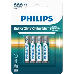 Pilha Philips Zinco Aaa R03l4b 4un Sm