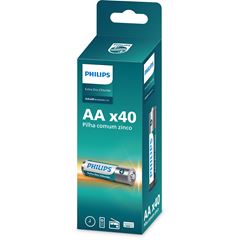 Pilha Philips Zinco Aa R6l40tf Tubo 4un