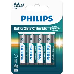 Pilha Philips Zinco Aa R6l4b 4un Sm