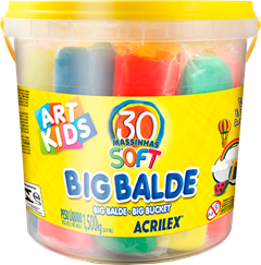 Massa Modelar Acrilex Soft 1,5kg Balde Sortida