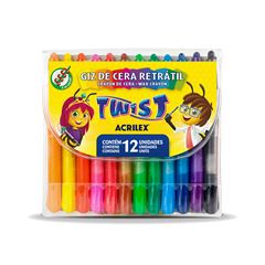 Giz De Cera Acrilex Retratil 12 Cores