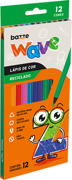 Lapis De Cor Bazze Sextavado 12 Cores