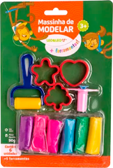 Kit Massa Modelar Leonora 6 Cores + 5 Moldes