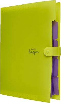 Pasta Sanfonada Polibras 5 Divisas A4 Neon Sortido