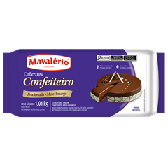 Cobertura Mavalerio Confeiteiro Chocolate Meio Amargo 1,01kg