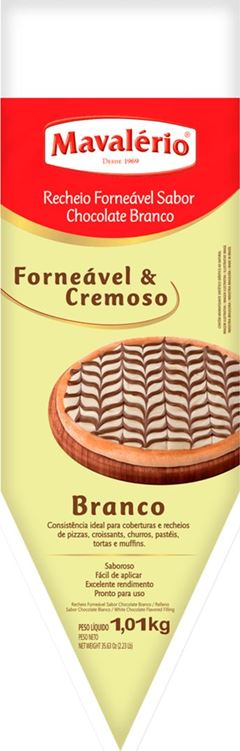 Cobertura Mavalerio Forneavel Chocolate Branco 1,01kg