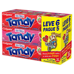 Creme Dental Infantil Tandy Morango+Tutti Frutti 50g Lv6 Pg5