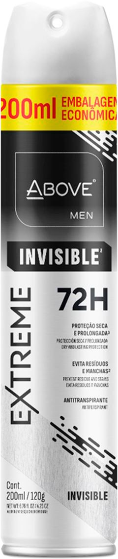 Desodorante Aerossol Above Masculino Extreme Invisible 200ml
