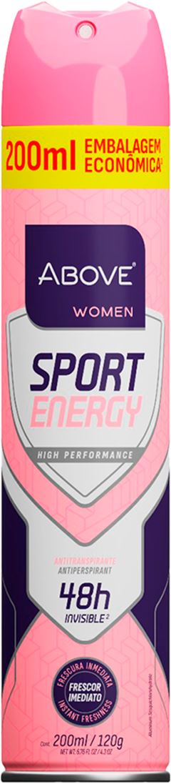 Desodorante Aerossol Above Feminino Sport Energy 200ml
