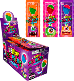 Pirulito Dip Loko Neon Monster Caveira 10g