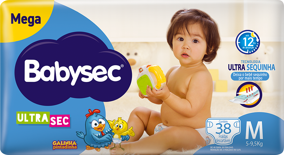Fralda Babysec Ultrasec Mega M 38un