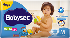 Fralda Babysec Ultrasec Mega M 38un