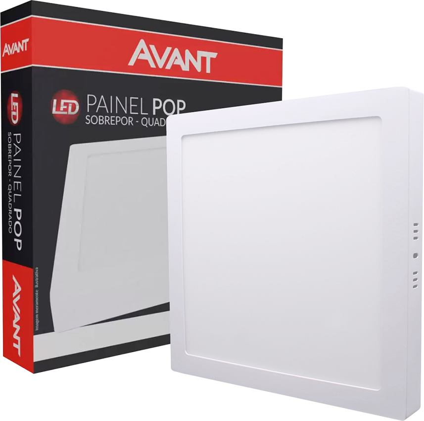 Luminaria Avant Led 18w Painel Sobrepor Quad. 19x19cm Bivolt