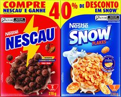 Alimento Matinal Nestle Snow Flakes E Nescau Cereal 40% Desc