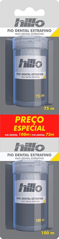 Fio Dental Hillo Extra Fino Kit 100m + 75m 6x2