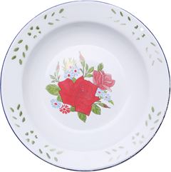 Prato Esmaltado Yazi Estampado Fundo 22cm