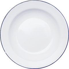 Prato Esmaltado Yazi Branco Fundo 22cm