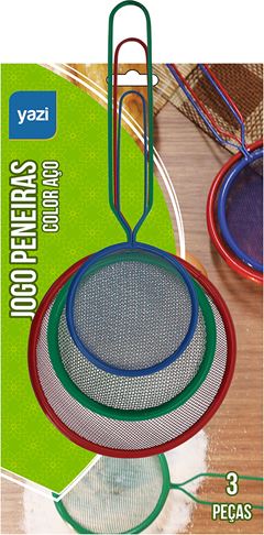 Jogo De Peneira Aco Yazi Color 3un