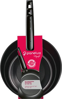 Kit Frigideira Aluminio Panelux Grafite 16/20/24cm