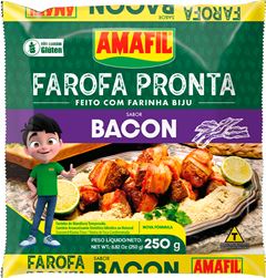 Farofa De Mandioca Amafil Bacon 250g