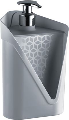 Porta Detergente/Esponja Plastico Uz Cinza