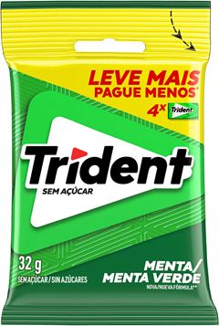 Chicle Trident Menta Pacote 32g 4x1