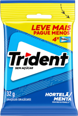 Chicle Trident Hortela Pacote 32g 4x1