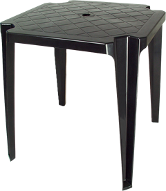Mesa Plastica Antares Ouro Preto Quadrada Preta