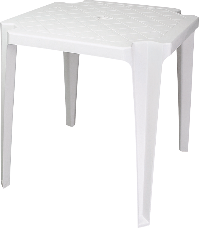 Mesa Plastica Antares Ouro Preto Quadrada Branca