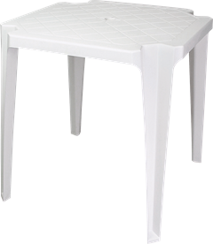 Mesa Plastica Antares Ouro Preto Quadrada Branca