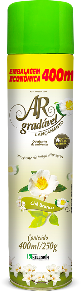 Desodorizador Ar Gradavel Aero Cha Branco 400ml