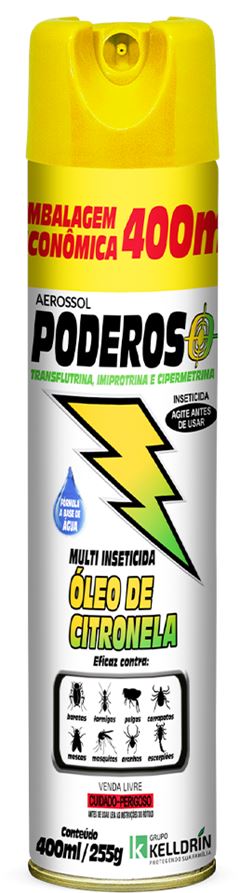 Inseticida Kellldrin Poderoso Aero Oleo De Cintronela 400ml