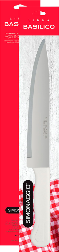 Faca Acougueiro Inox Simonaggio Cabo Branco N7
