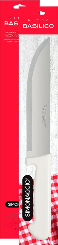 Faca Peixeira Inox Simonaggio Cabo Branco N8