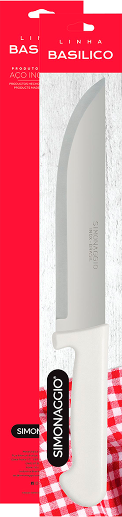 Faca Acougueiro Inox Simonaggio Cabo Branco N8