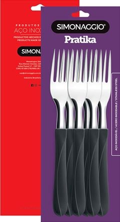 Garfo Mesa Inox Simonaggio Cabo Preto 6pcs