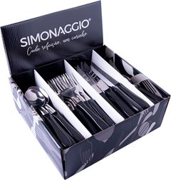 Faqueiro Inox Simonaggio Cabo Preto 80pcs