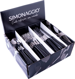 Faqueiro Inox Simonaggio Cabo Preto 80pcs