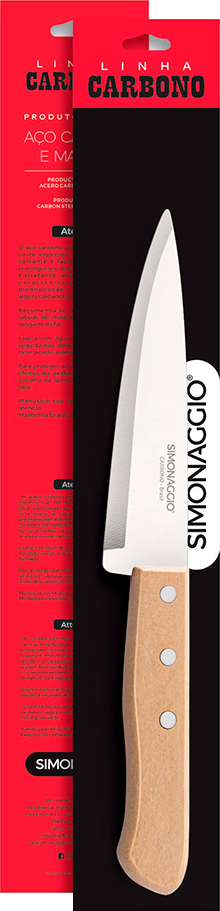 Faca Peixeira Inox Simonaggio Cabo Madeira N6