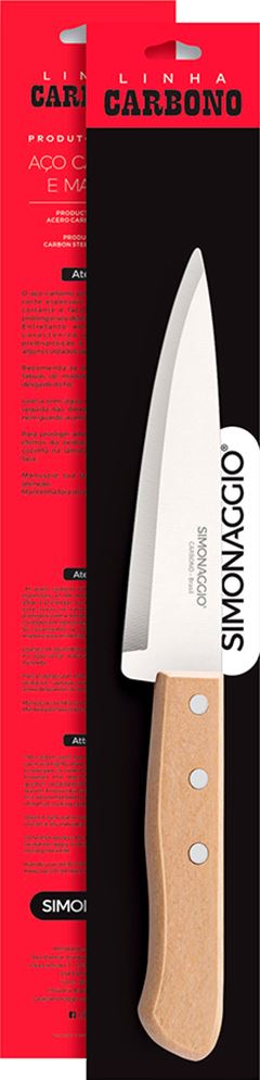 Faca Peixeira Inox Simonaggio Cabo Madeira N6