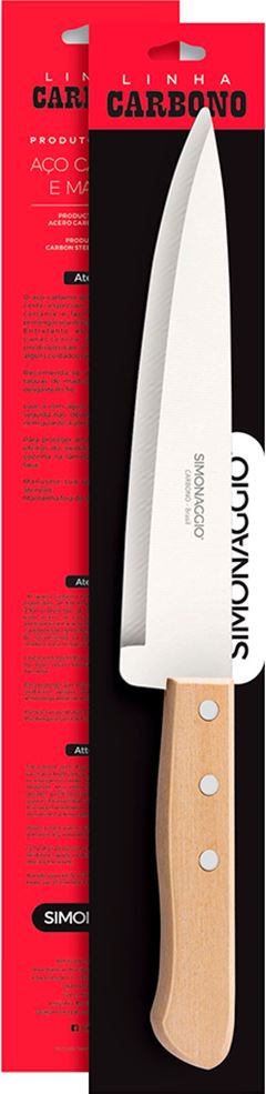 Faca Peixeira Inox Simonaggio Cabo Madeira N8