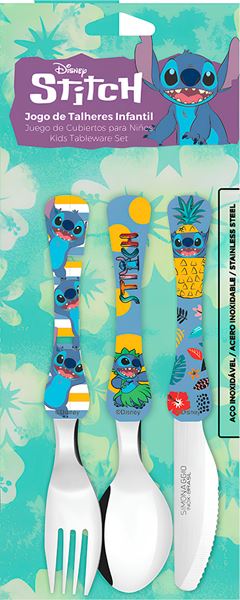Conjunto Inox Simonaggio Stitch Garfo/Colher/Faca 3pcs