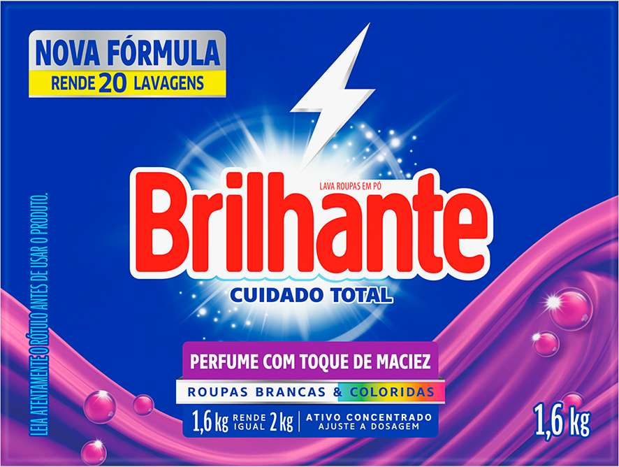 Sabao Em Po Brilhante Cuidado Total Caixa 1,6kg