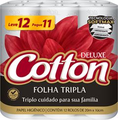 Papel Higienico Cotton Folha Tripla 20m L12 Pg11