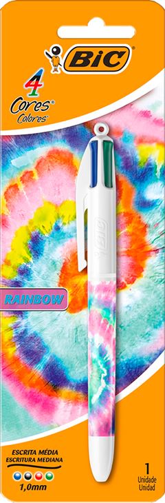 Caneta Bic Esferografica 4 Cores 1un Rainbow