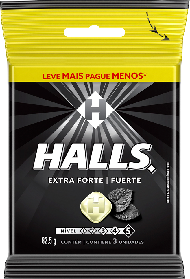 Drops Halls Extra Forte Pacote 82,5g 3x1